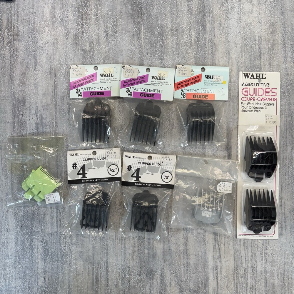 1/16" 1/4" 1/2" 3/4" 7/8" Wahl Attachment Clipper Guide Replacement Guard Lot